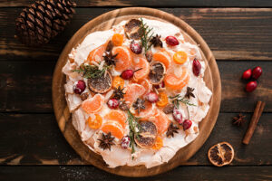 Recipe for Festive Meringue Cake with Citrus and Spices